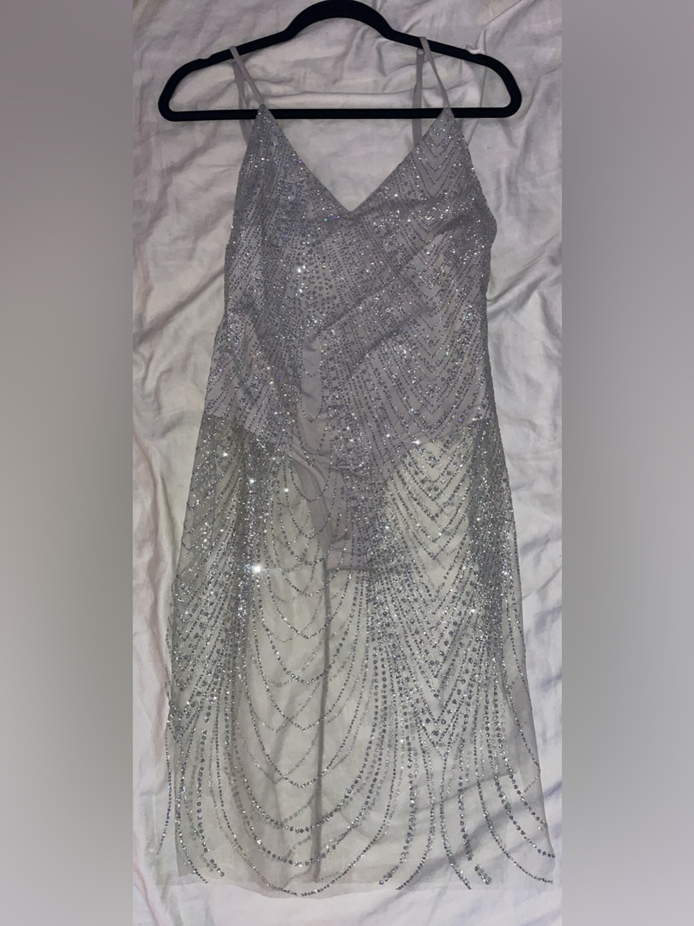 NOT FOR SALE Silver Bodysuit Dress ✨ - Picture 1 of 5